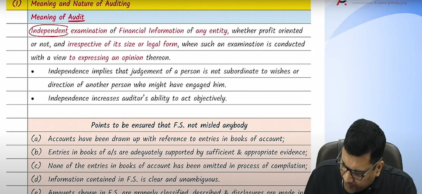 CA Inter Auditing and Ethics Hindi Fast Track Batch by CA Pankaj Garg Conferenza