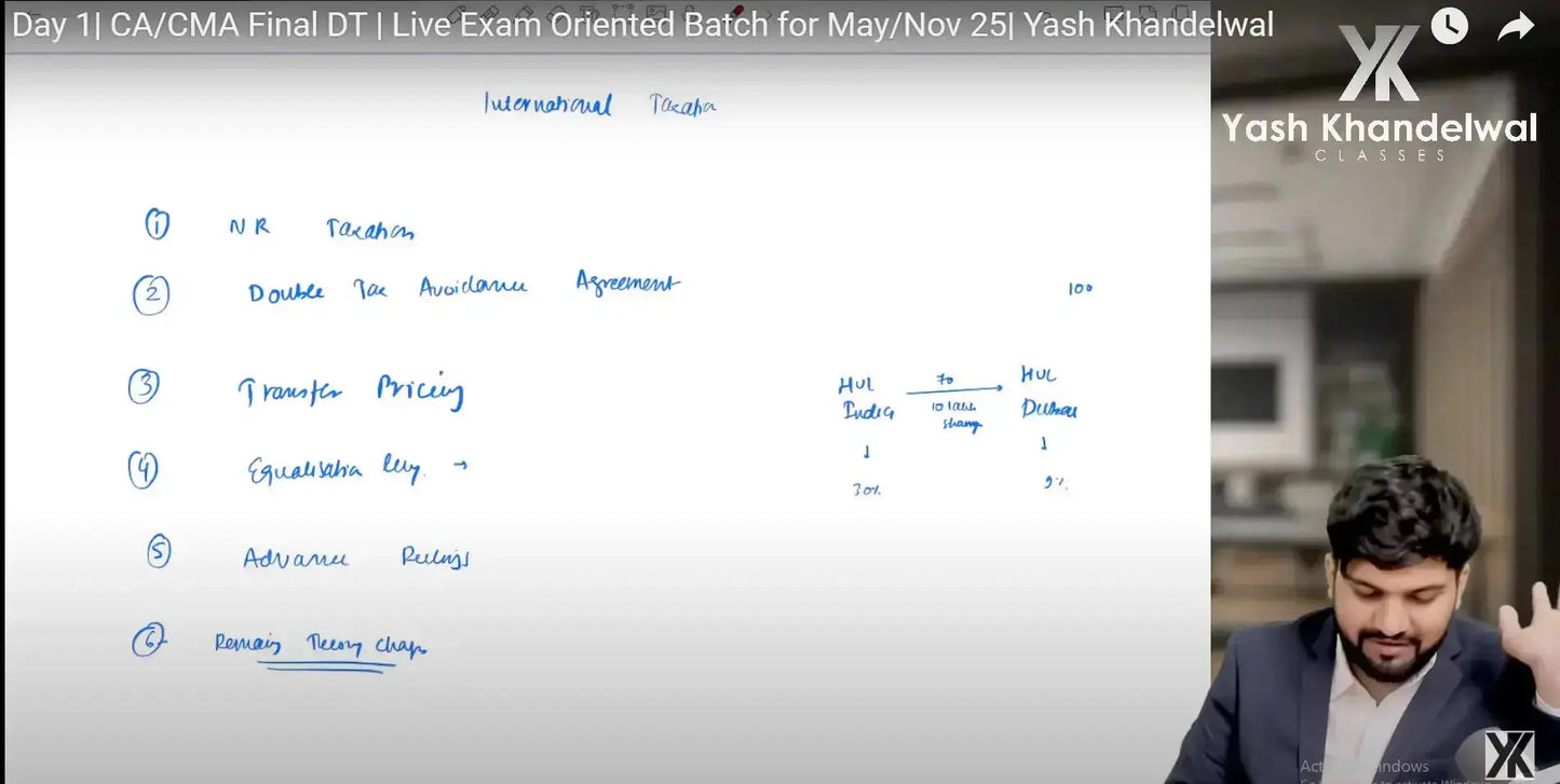 CA Final Direct Tax Hindi Exam Oriented Fast Track Batch By CA Yash Khandelwal Conferenza