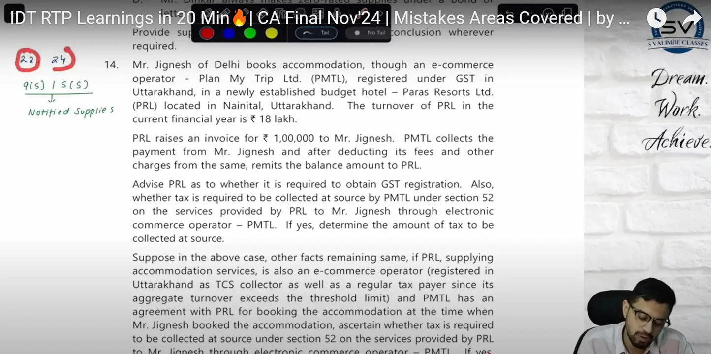 CA Final Indirect Tax Hindi Practice Batch By CA Siddhesh Valimbe Conferenza