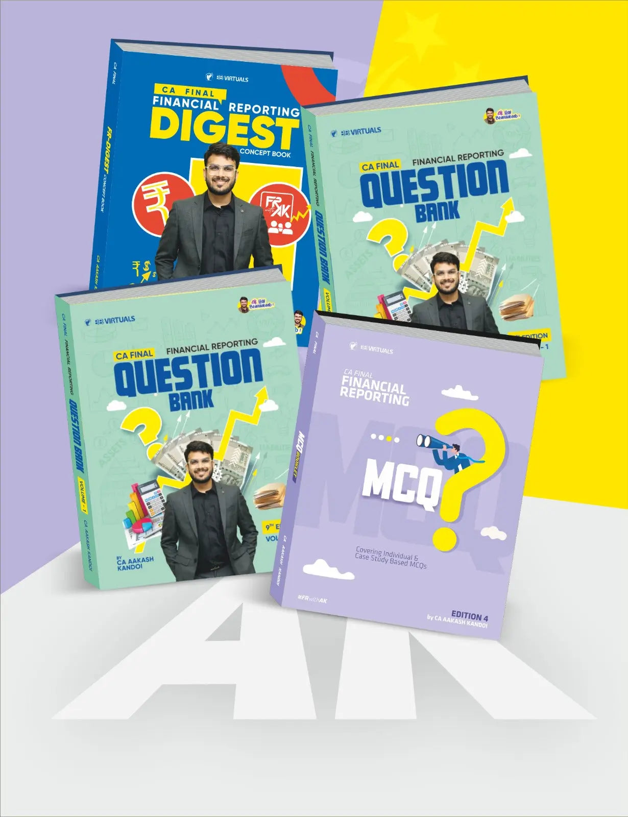 CA Final Financial Reporting Digest Concept Book & Question Bank with MCQs (Set of 4 Volumes) by CA Aakash Kandoi Conferenza
