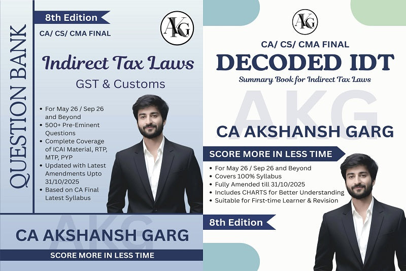 CA Final Combo IDT Summary Book & Question Bank by CA Akshansh Garg AKG Classes - CA Akshansh Garg