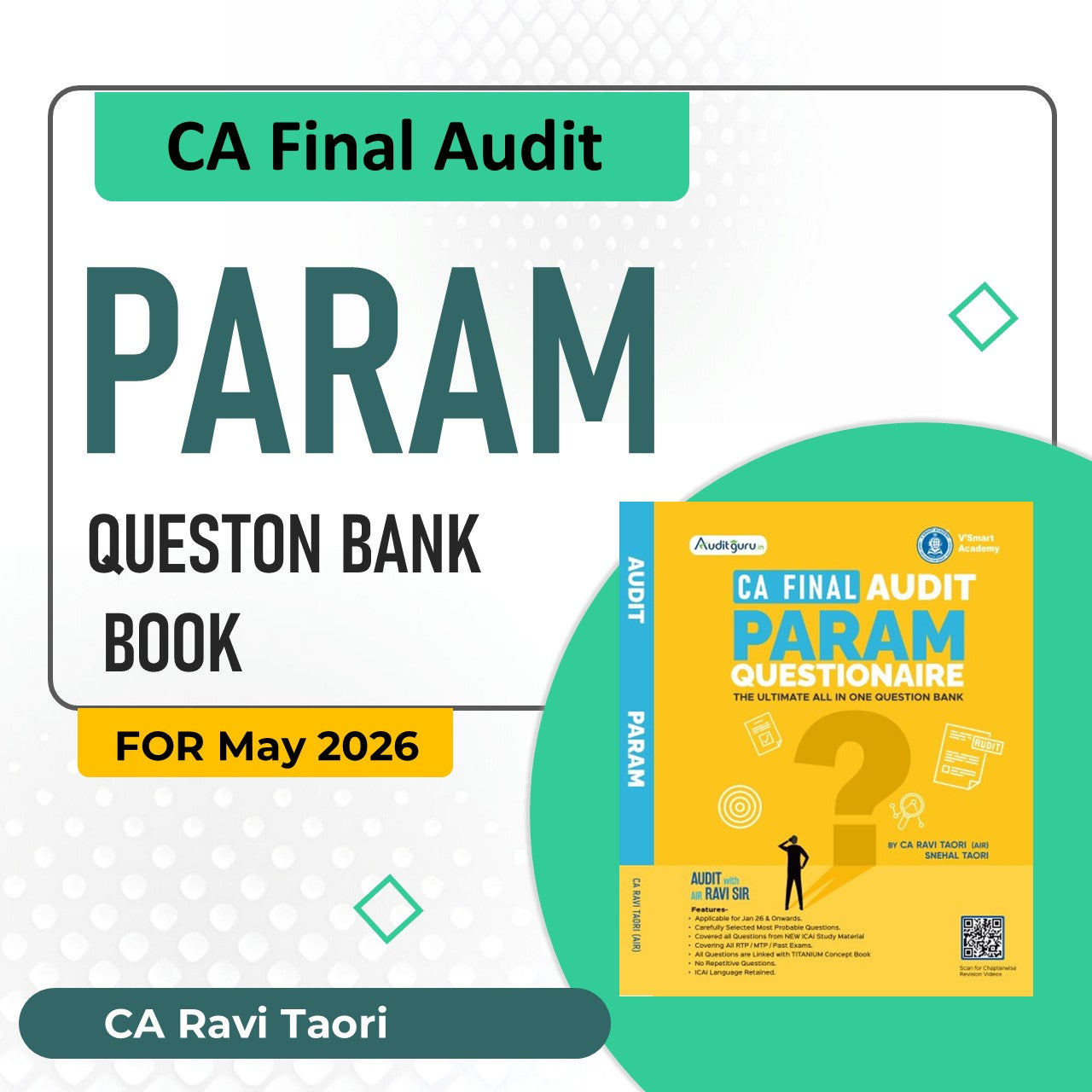 CA Final Audit Param Question Bank Book by CA Ravi Taori Conferenza