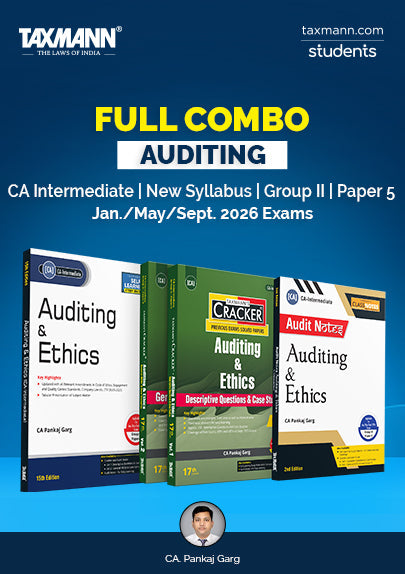 Taxmann's FULL Combo for Auditing & Ethics (Auditing) | CA Intermediate | Jan./May/Sept. 2026 Exams – Group II | Paper 5 | STUDY MATERIAL, CRACKER & CLASS NOTES | October 2025 Edition | Set of 3 Books Taxmann