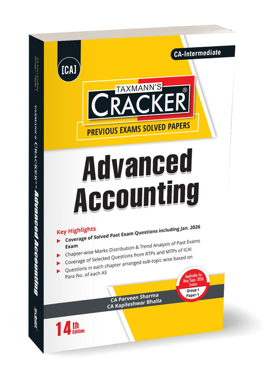 Taxmann's Advanced Accounting (Advanced Accounts) | CRACKER by Parveen Sharma, Kapileshwar Bhalla Taxmann