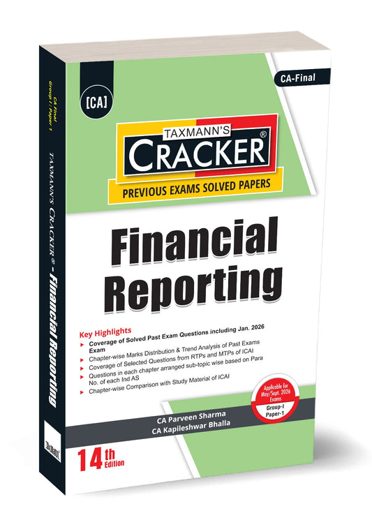 Taxmann's Financial Reporting (FR) | CRACKER by Parveen Sharma, Kapileshwar Bhalla Taxmann