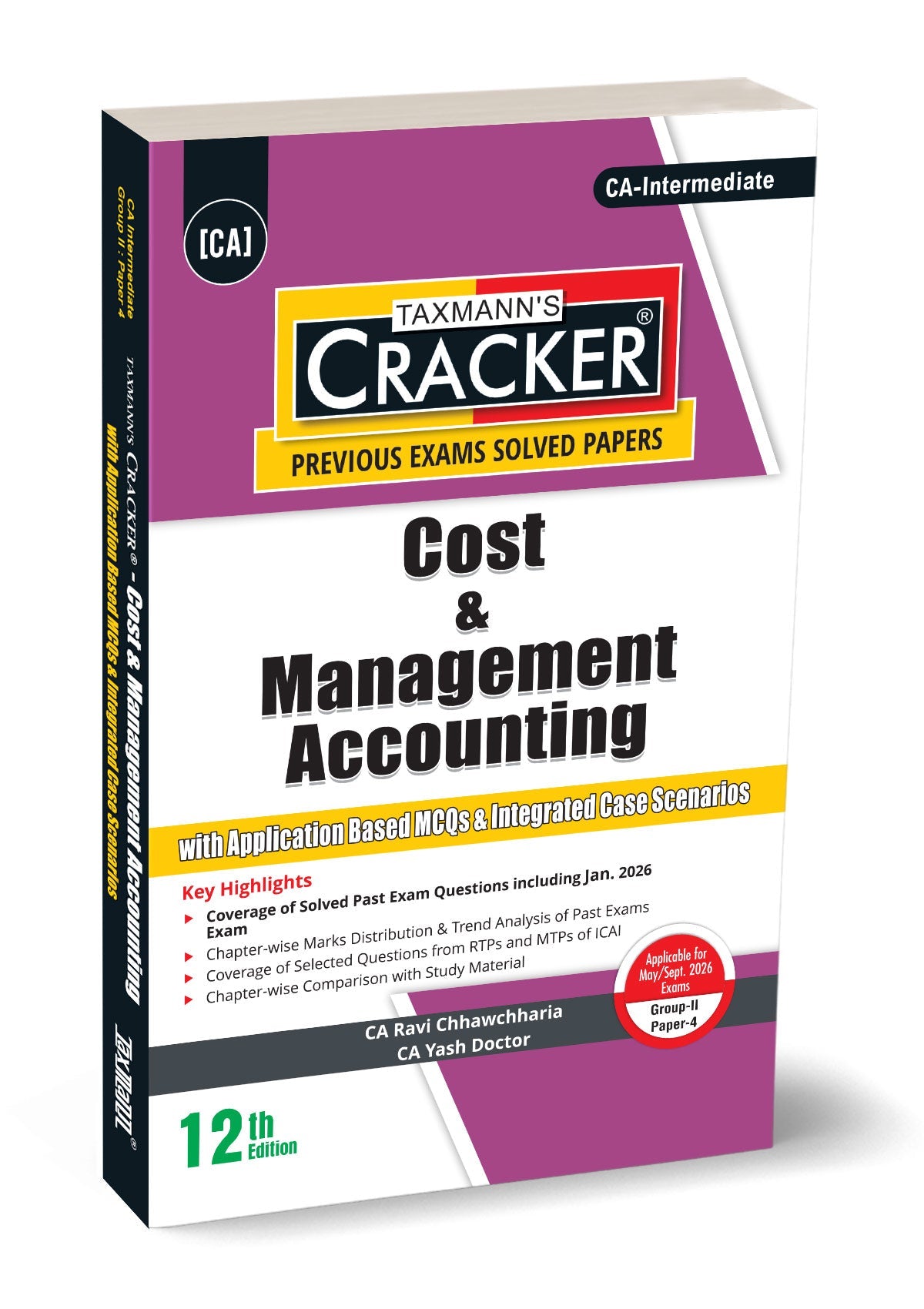 Taxmann's Cost & Management Accounting (CMA) | CRACKER by Ravi Chhawchharia, Yash Doctor Taxmann