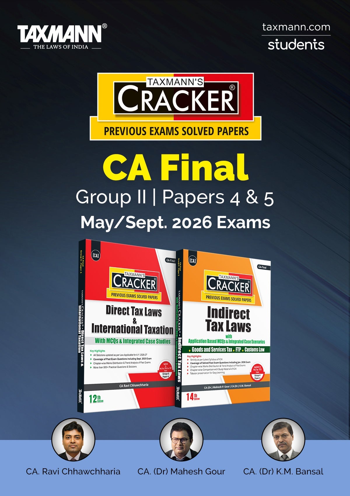 Taxmann's CRACKER COMBO for CA Final – Group II | Papers 4 & 5 | May/Sept. 2026 Exams CRACKER Series | DT and IDT | February 2026 Editions | Set of 2 Books Taxmann