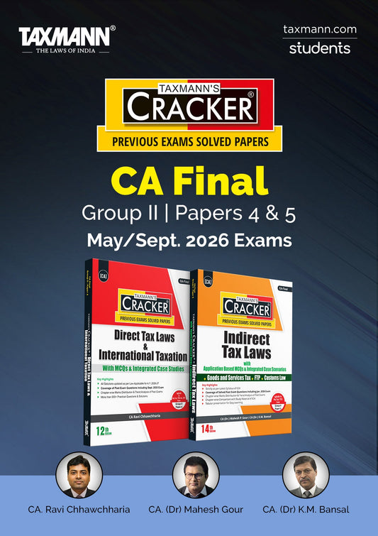 Taxmann's CRACKER COMBO for CA Final – Group II | Papers 4 & 5 | May/Sept. 2026 Exams CRACKER Series | DT and IDT | February 2026 Editions | Set of 2 Books Taxmann
