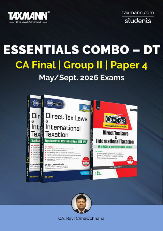 Taxmann's ESSENTIALS COMBO for CA Final | May/Sept. 2026 Exams – Group II | Paper 4 | Direct Tax Laws & International Taxation (DT) | STUDY MATERIAL & CRACKER | AY 2026-27 | 2 Books Set Taxmann