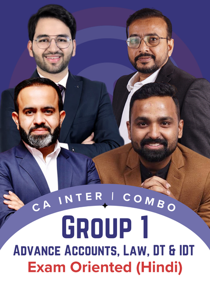 CA Inter Group One Hindi Exam Oriented Combo by CA Jai Chawla, CA Shubham Singhal, CA Bhanwar Borana, CA Vishal Bhattad