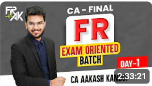 CA Final Financial Reporting English Exam Oriented Batch by CA Aakash Kandoi