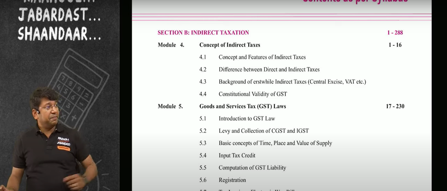 CMA Inter Indirect Taxation Hindi Regular Batch By CA Yashvant Mangal