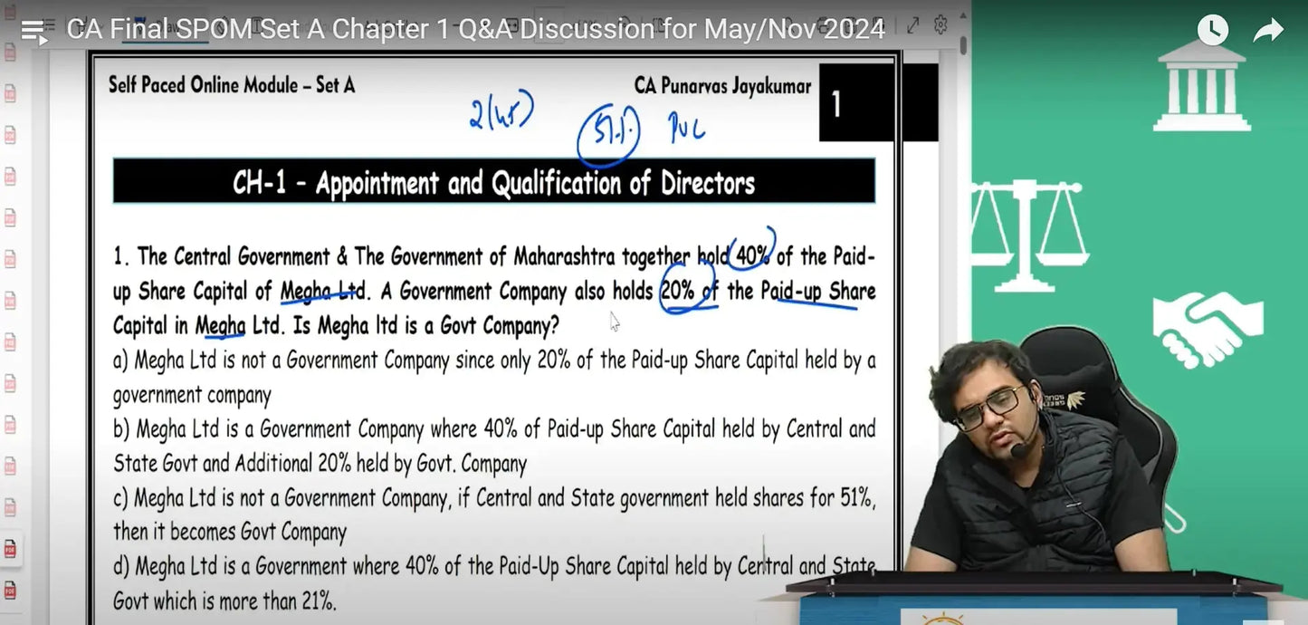 CA Final Corporate and Economic Law English Set A SPOM Fast Track Batch by CA Punarvas Jayakumar Conferenza