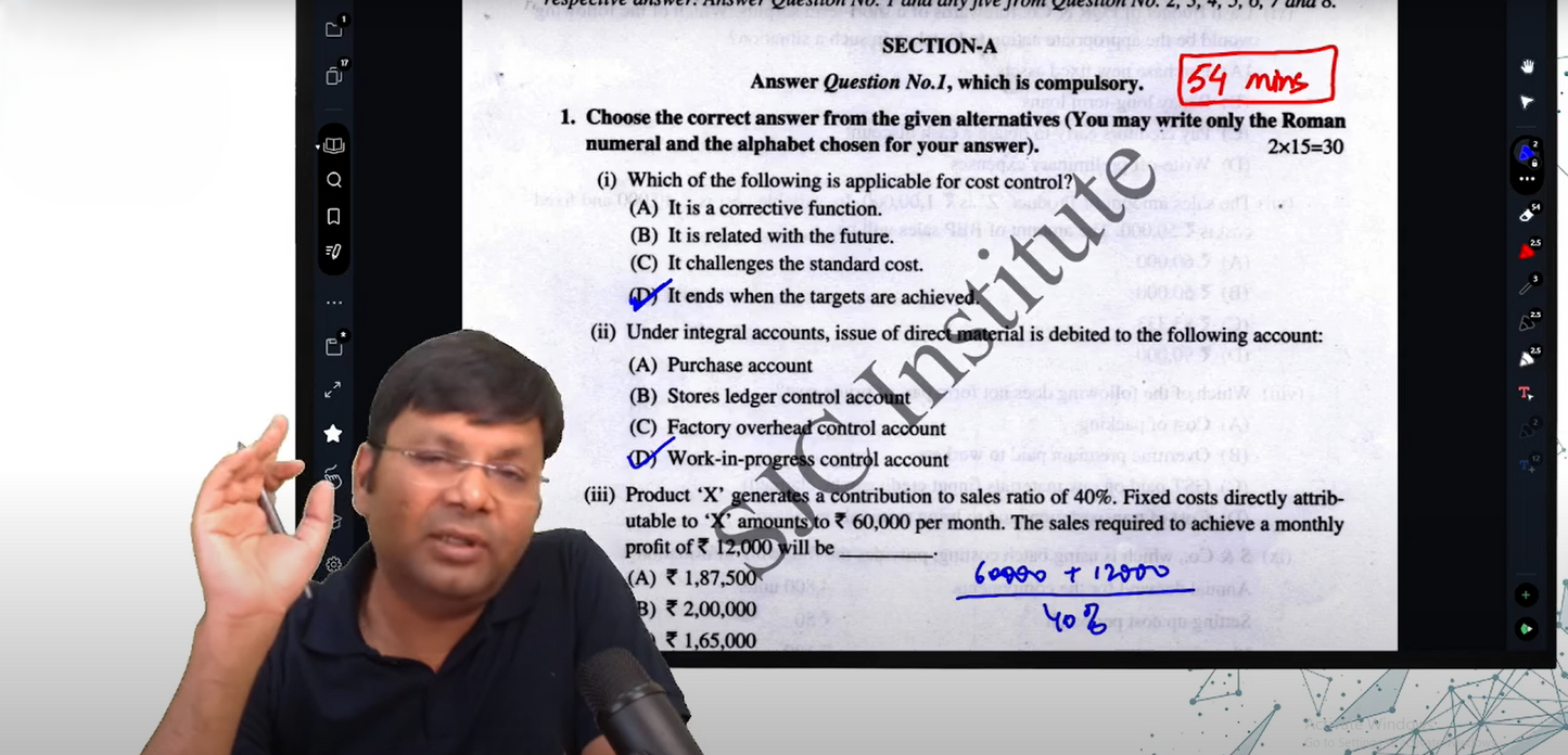 CMA Inter Cost Accounting Regular Batch by CA Satish Jalan