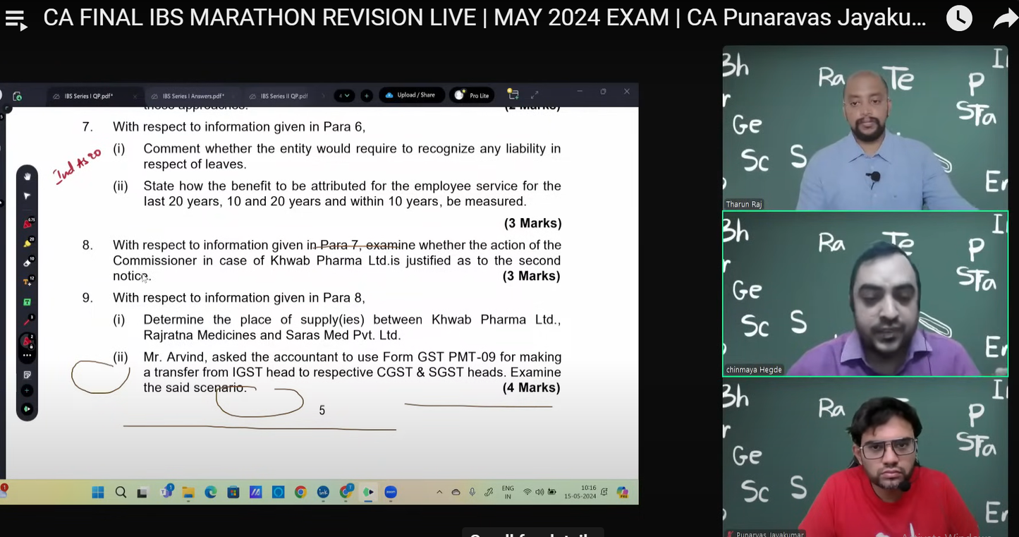 CA Final Paper 6 Integrated Business Solutions English By CA Punarvas Jayakumar, CMA Tharun Raj and CA Chinmaya Hegde