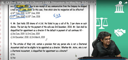 CA Final Corporate and Economic Law English Set A SPOM Fast Track Batch by CA Punarvas Jayakumar Conferenza