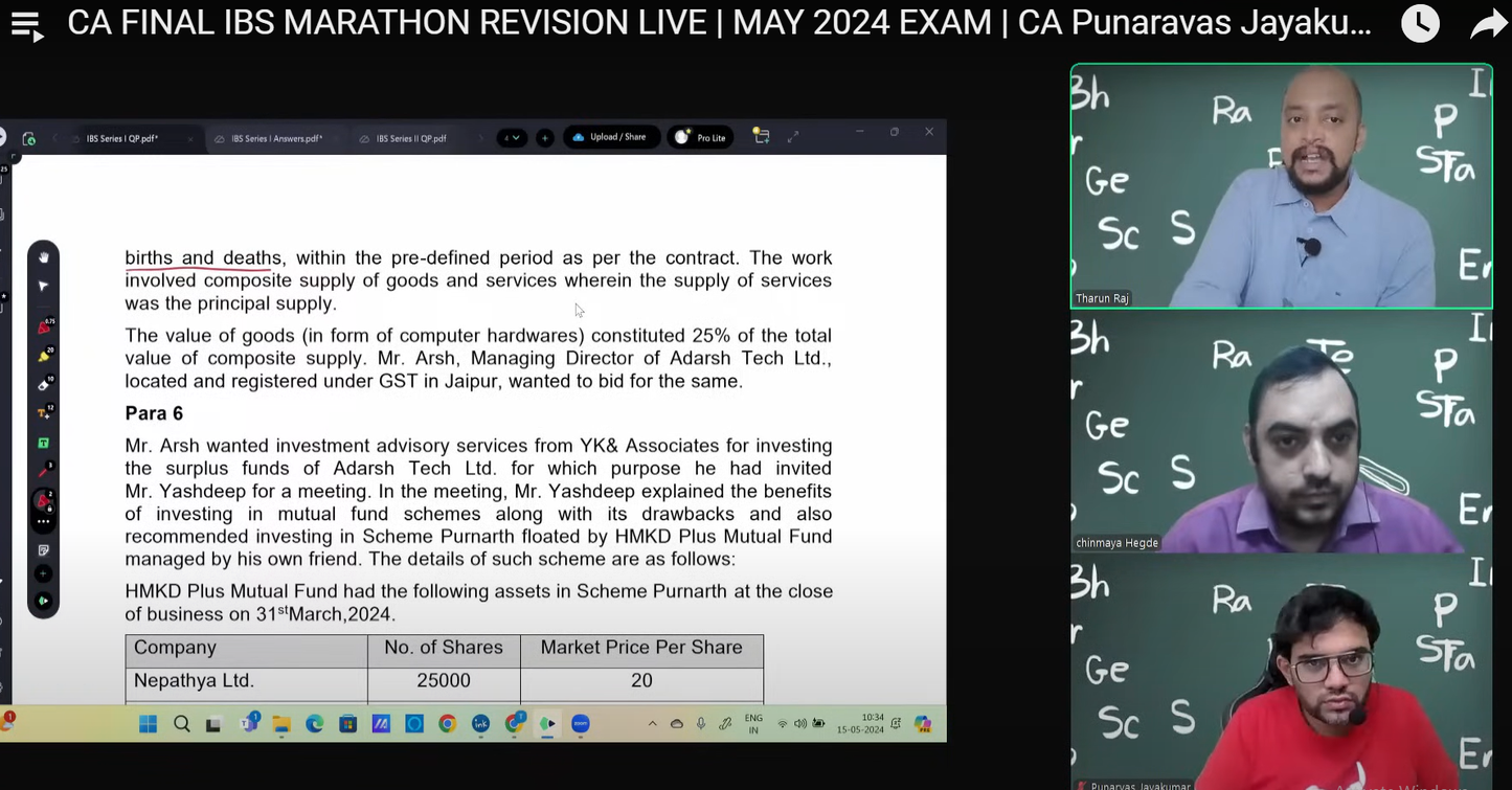 CA Final Paper 6 Integrated Business Solutions English By CA Punarvas Jayakumar, CMA Tharun Raj and CA Chinmaya Hegde