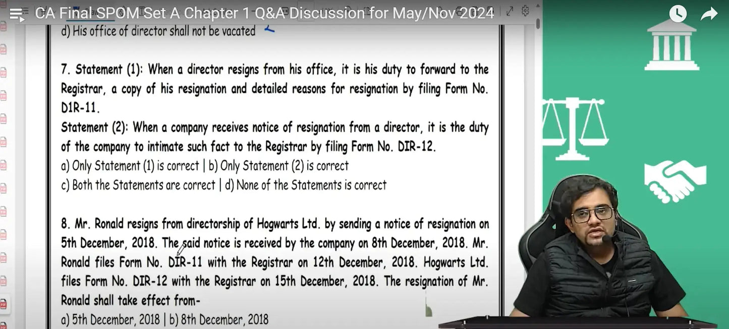 CA Final Corporate and Economic Law English Set A SPOM Fast Track Batch by CA Punarvas Jayakumar Conferenza