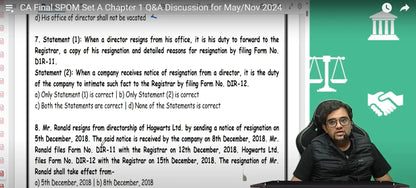 CA Final Corporate and Economic Law English Set A SPOM Fast Track Batch by CA Punarvas Jayakumar Conferenza