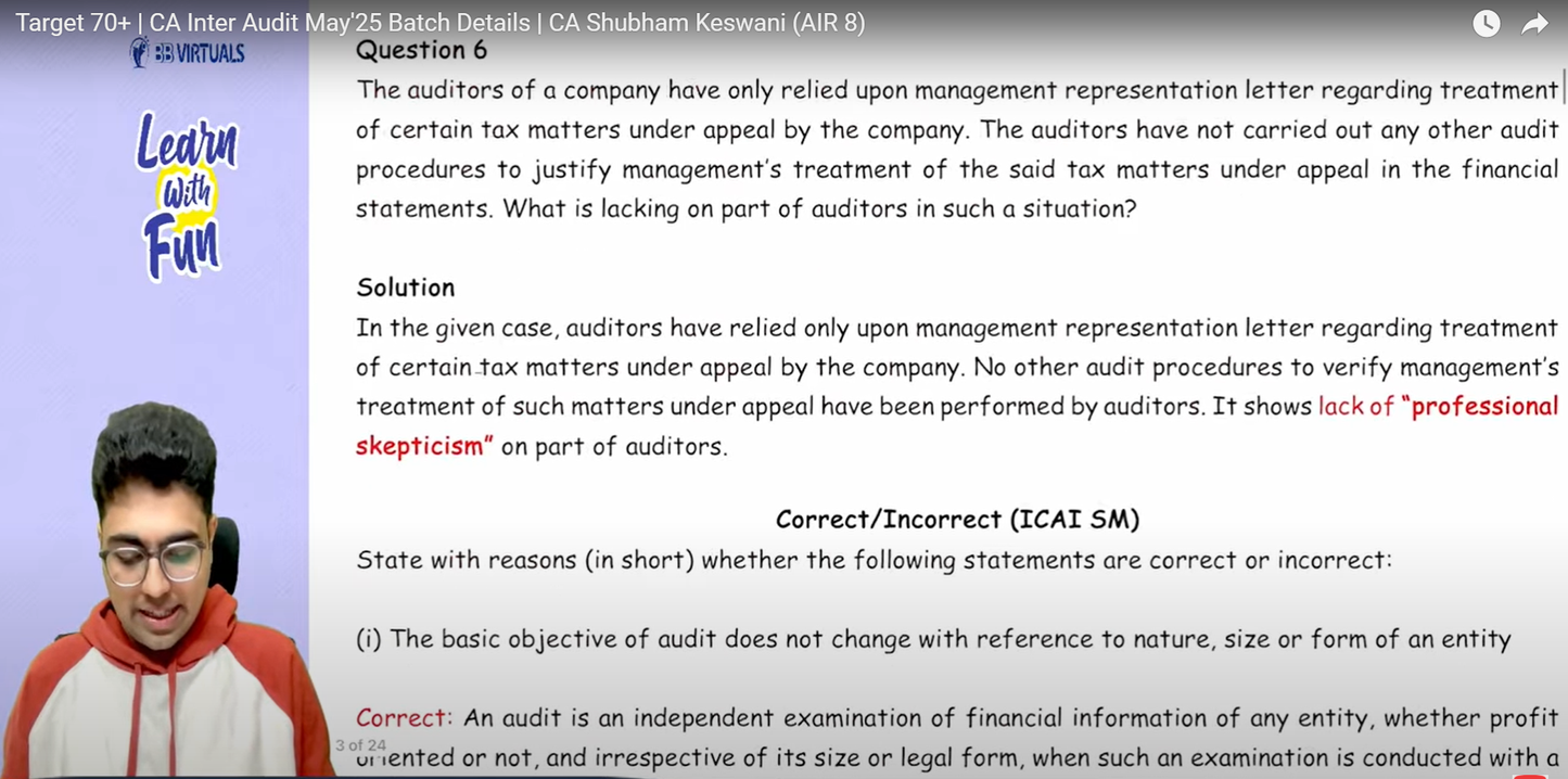 CA Inter Direct Tax & Auditing And Ethics Hindi Regular Batch by CA Shubham Keswani and CA Bhanwar Borana