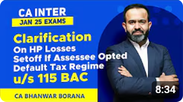 CA Inter Direct Taxation Hindi Regular Batch by CA Bhanwar Borana