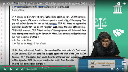 CA Final Corporate and Economic Law English Set A SPOM Fast Track Batch by CA Punarvas Jayakumar Conferenza