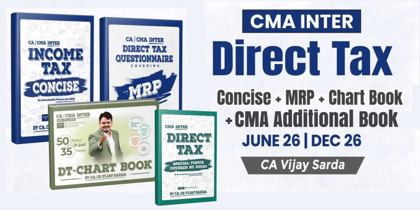 CMA Inter Direct Tax Books Set by CA Vijay Sarda Ekatvam Academy