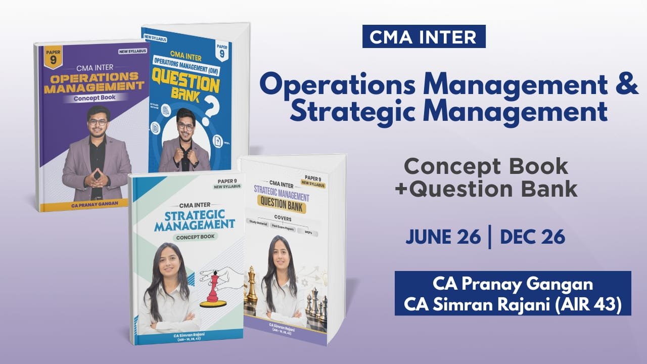 CMA Inter OMSM Books Set by CA Pranay Gangan & CA Simran Rajani Ekatvam Academy