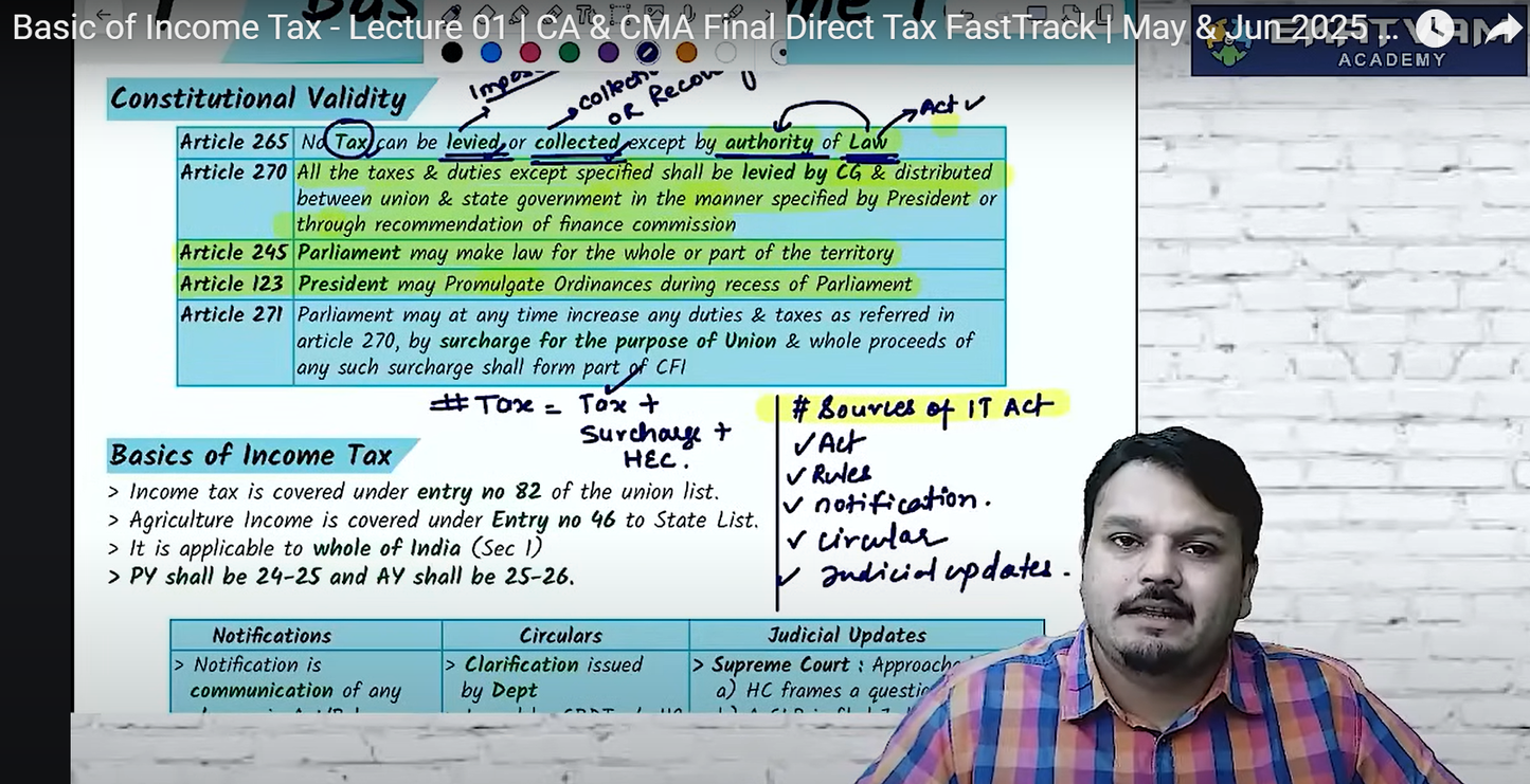 CA Final Direct Tax Hindi Fast Track Batch by CA Vijay Sarda