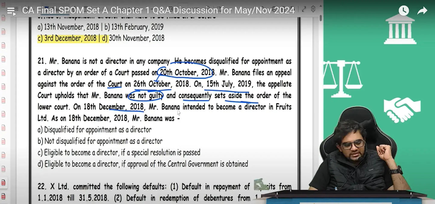 CA Final Corporate and Economic Law English Set A SPOM Fast Track Batch by CA Punarvas Jayakumar Conferenza