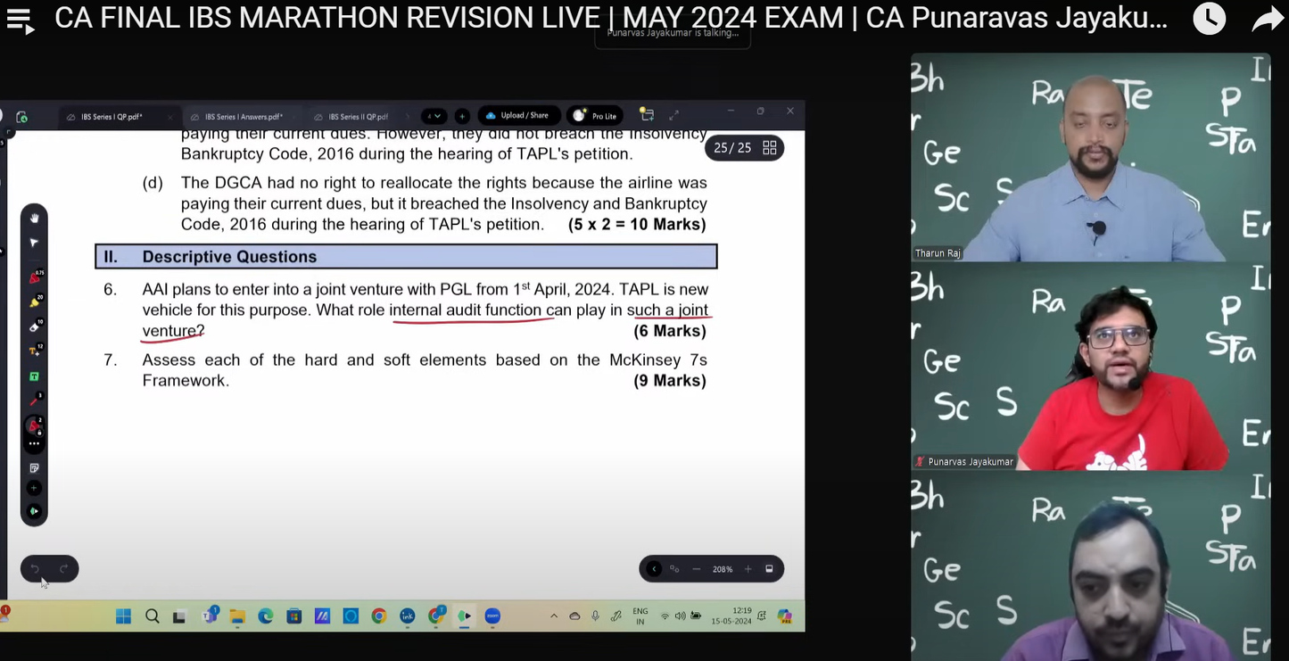 CA Final Paper 6 Integrated Business Solutions English By CA Punarvas Jayakumar, CMA Tharun Raj and CA Chinmaya Hegde