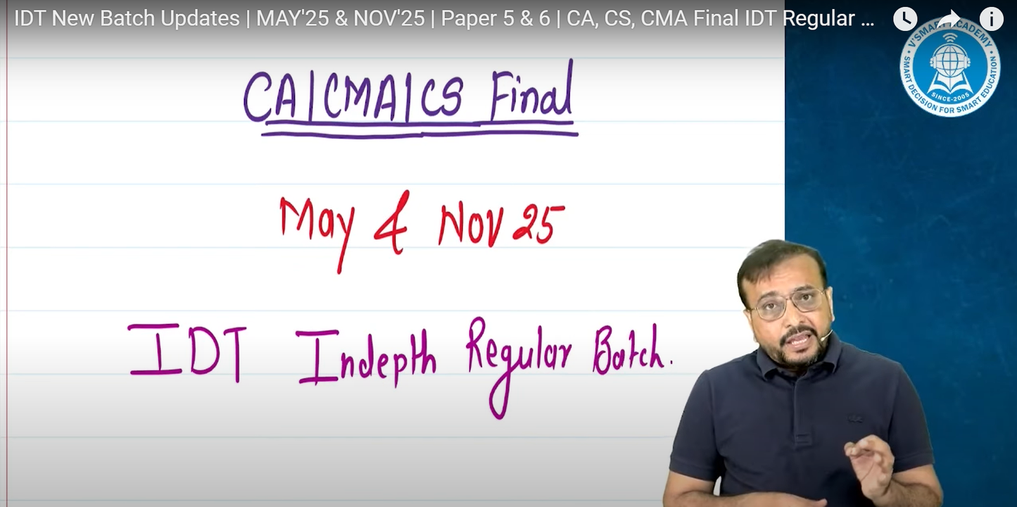 CA Final Indirect Tax Indepth Hindi Regular Batch By CA Vishal Bhattad