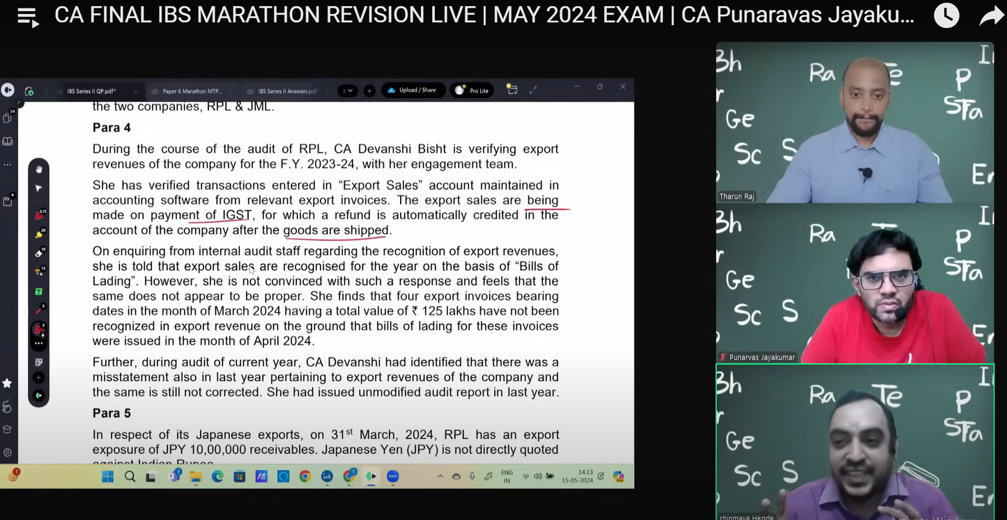 CA Final Paper 6 Integrated Business Solutions English By CA Punarvas Jayakumar, CMA Tharun Raj and CA Chinmaya Hegde