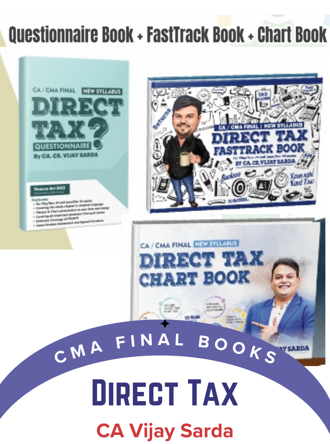 CMA Final Direct Tax Fast Track Books Set By CA Vijay Sarda