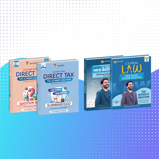 CA Final Combo Books - Set A SPOM Law & Direct Tax Summary Notes and Question Bank by CA Shubham Singhal Shubham Singhal Classes