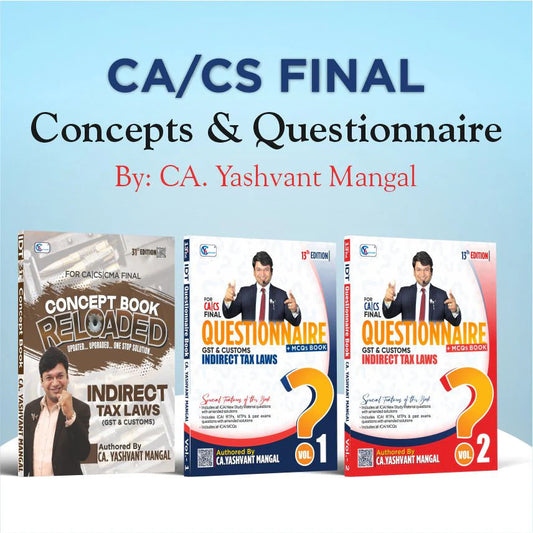 CA Final IDT - Concept Reloaded Book & Questionnaire Book Combo by CA Yashvant Mangal YM Concepts