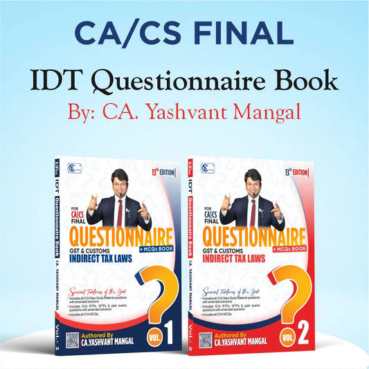 CA/CS Final Questionnaire + MCQs Book by CA Yashvant Mangal YM Concepts