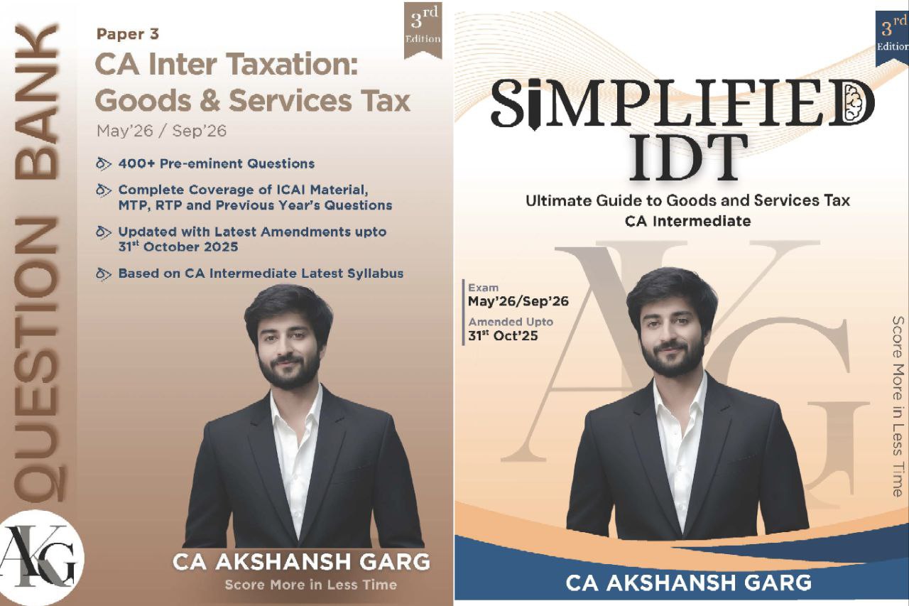 CA/ CS/ CMA Inter Combo IDT Summary Book & Question Bank by CA Akshansh Garg AKG Classes - CA Akshansh Garg